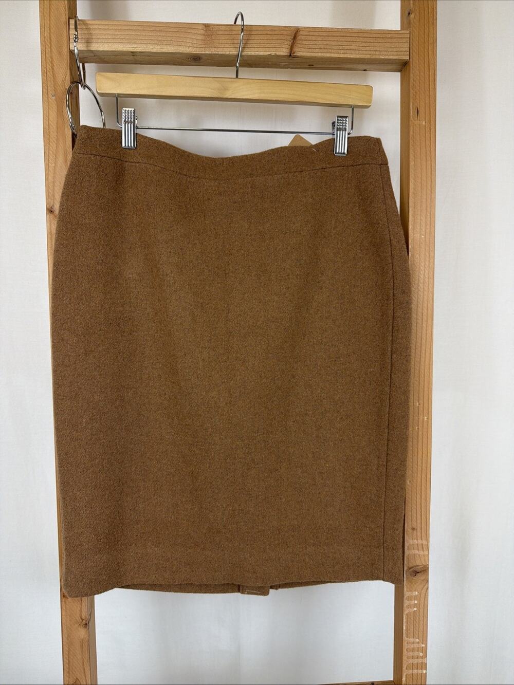 NWT J Crew Caramel Pencil Skirt #1262 Size MED Wool Blend